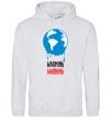 Men`s hoodie Warming warning sport-grey фото