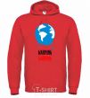 Men`s hoodie Warming warning bright-red фото