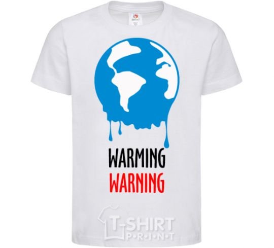 Kids T-shirt Warming warning White фото