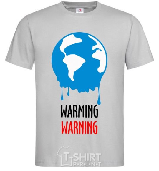 Мужская футболка Warming warning Серый фото