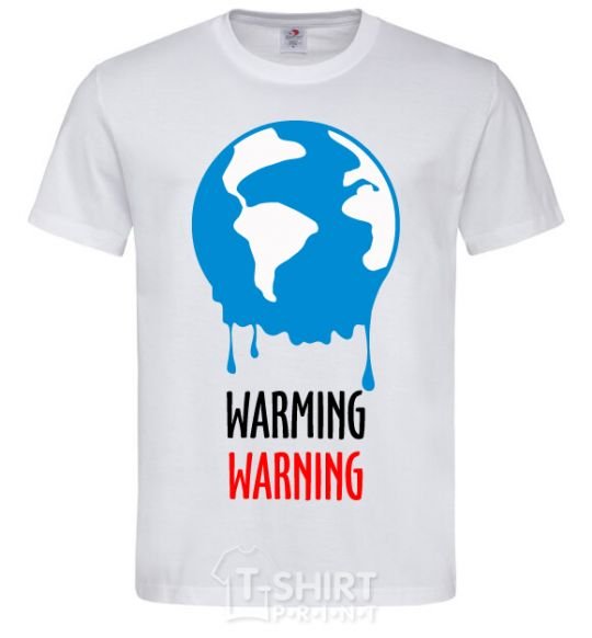 Мужская футболка Warming warning Белый фото