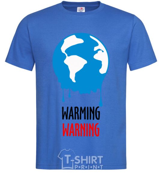 Мужская футболка Warming warning Ярко-синий фото
