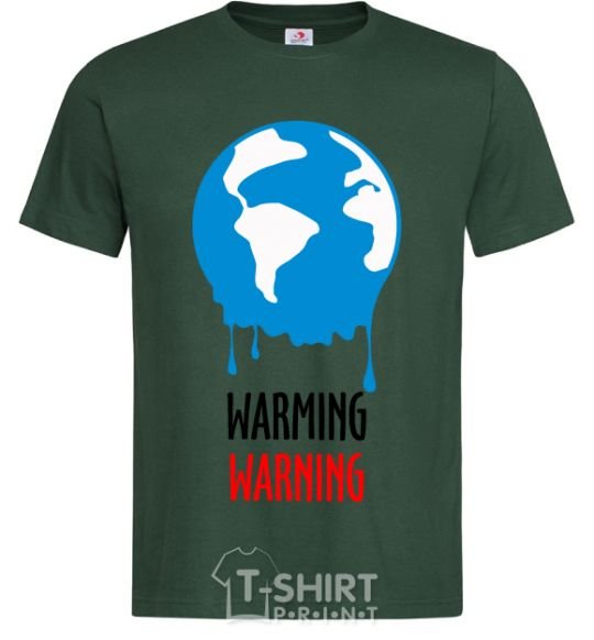 Мужская футболка Warming warning Темно-зеленый фото