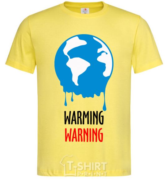 Мужская футболка Warming warning Лимонный фото