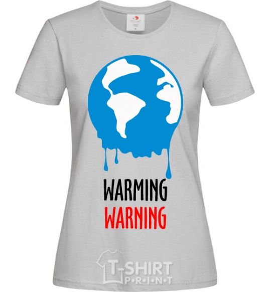 Женская футболка Warming warning Серый фото