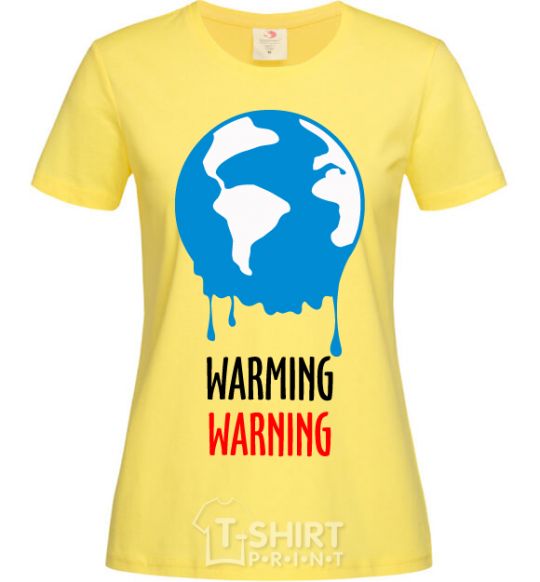 Женская футболка Warming warning Лимонный фото
