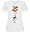Women's T-shirt An astronaut with balls of planets White фото