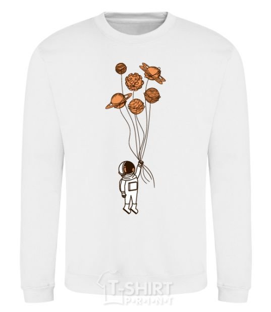 Sweatshirt An astronaut with balls of planets White фото