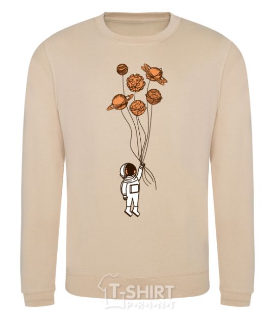 Sweatshirt An astronaut with balls of planets sand фото