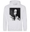 Men`s hoodie Billie Eilish bw sport-grey фото