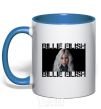 Mug with a colored handle Billie Eilish promo royal-blue фото