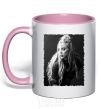 Mug with a colored handle Billie Eilish light-pink фото
