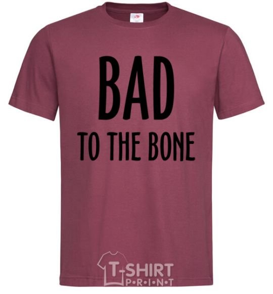 Мужская футболка Bad to the bone Бордовый фото