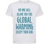 Детская футболка Global warming except your kids Белый фото