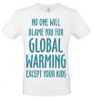 Men's T-Shirt Global warming except your kids White фото