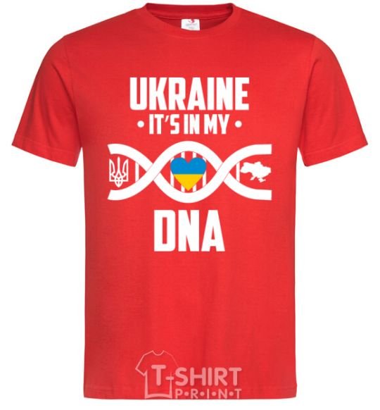 Мужская футболка Ukraine it's my DNA Красный фото