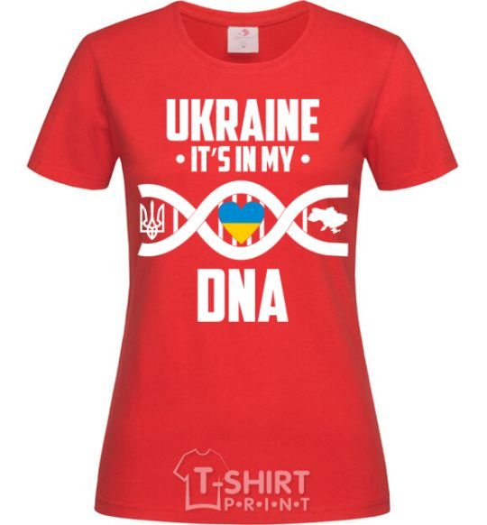 Women's T-shirt Ukraine it's my DNA red фото