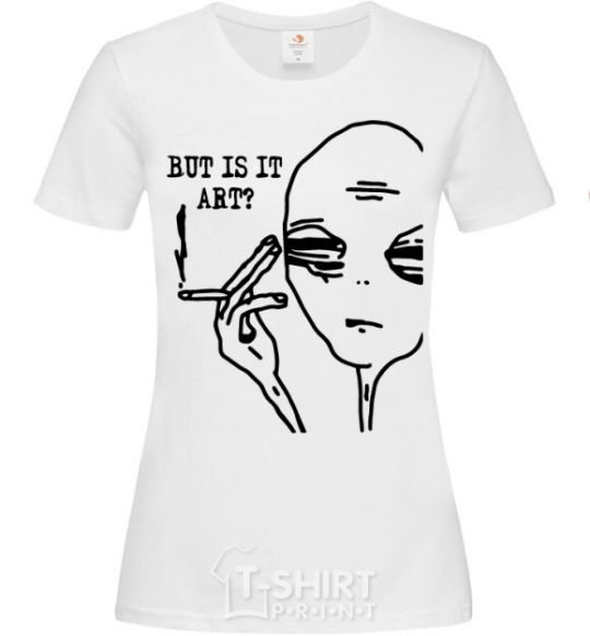 Women's T-shirt But is it art White фото