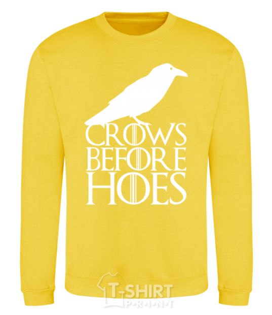 Sweatshirt Crows before hoes yellow фото