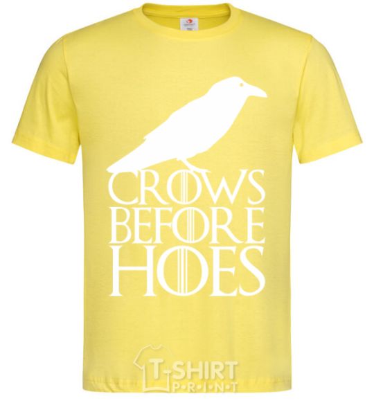 Men's T-Shirt Crows before hoes cornsilk фото