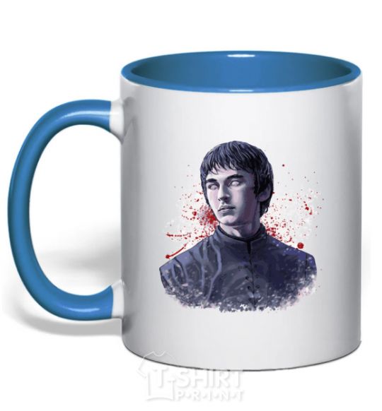 Mug with a colored handle Bran art royal-blue фото