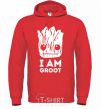Men`s hoodie I'm Groot wh bright-red фото