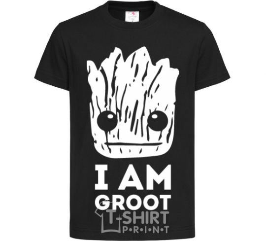 Kids T-shirt I'm Groot wh black фото