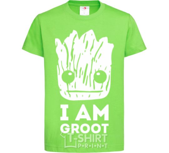 Kids T-shirt I'm Groot wh orchid-green фото