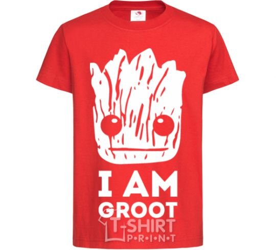 Kids T-shirt I'm Groot wh red фото