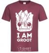 Мужская футболка I'm Groot wh Бордовый фото