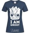 Women's T-shirt I'm Groot wh navy-blue фото