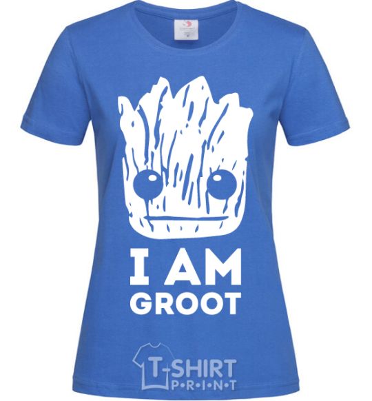 Women's T-shirt I'm Groot wh royal-blue фото