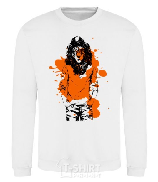 Sweatshirt A lion in a cap White фото