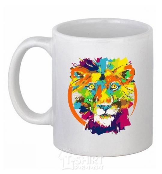 Ceramic mug Lioness White фото