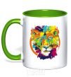 Mug with a colored handle Lioness kelly-green фото