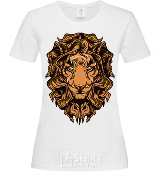 Women's T-shirt Lion's head White фото