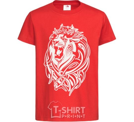 Kids T-shirt Lion wh red фото