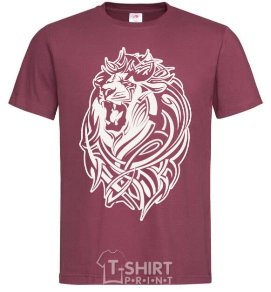 Men's T-Shirt Lion wh burgundy фото