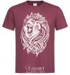 Men's T-Shirt Lion wh burgundy фото