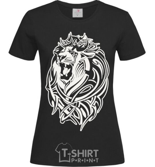 Women's T-shirt Lion wh black фото