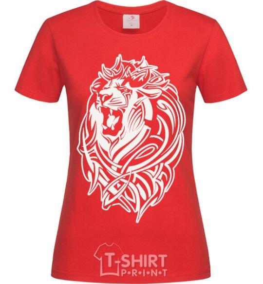 Women's T-shirt Lion wh red фото