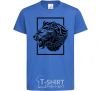 Kids T-shirt Tiger frame black royal-blue фото