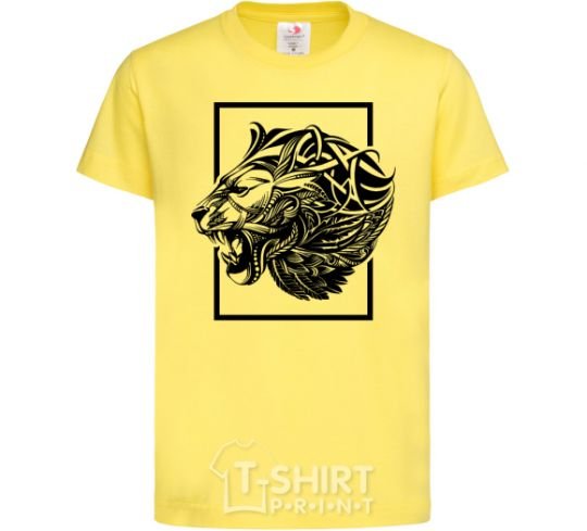 Kids T-shirt Tiger frame black cornsilk фото