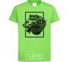 Kids T-shirt Tiger frame black orchid-green фото