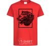 Kids T-shirt Tiger frame black red фото