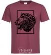 Men's T-Shirt Tiger frame black burgundy фото