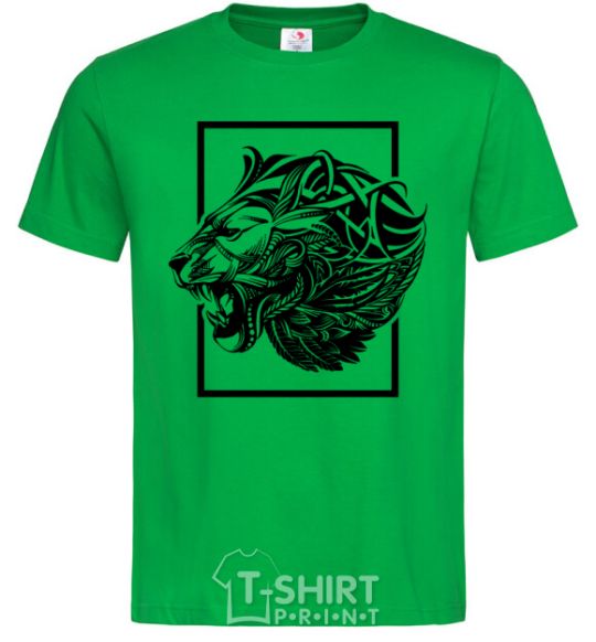 Men's T-Shirt Tiger frame black kelly-green фото