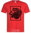 Men's T-Shirt Tiger frame black red фото