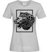 Women's T-shirt Tiger frame black grey фото