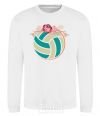 Sweatshirt A volleyball with roses White фото